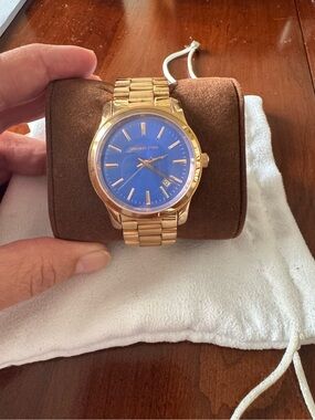 Michael Kors rose gold-tone watch blue dial